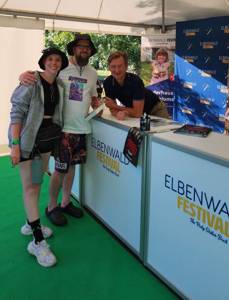 Charly und Marco mit Michael auf dem Elbenwaldfestival 2023